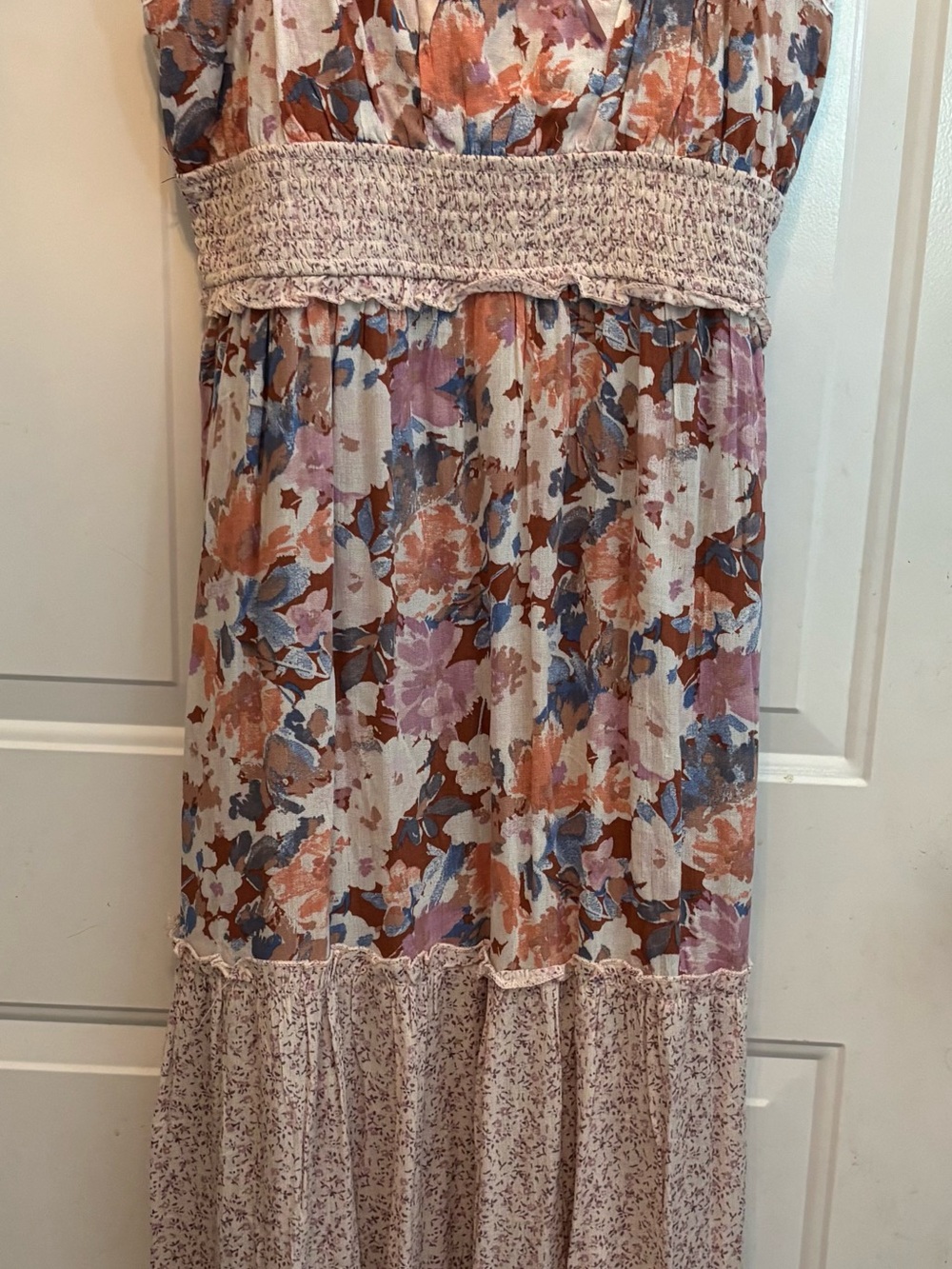 Inspired Hearts Pastel Floral Slip Dress in Blush, Dusty Blue & Mauve